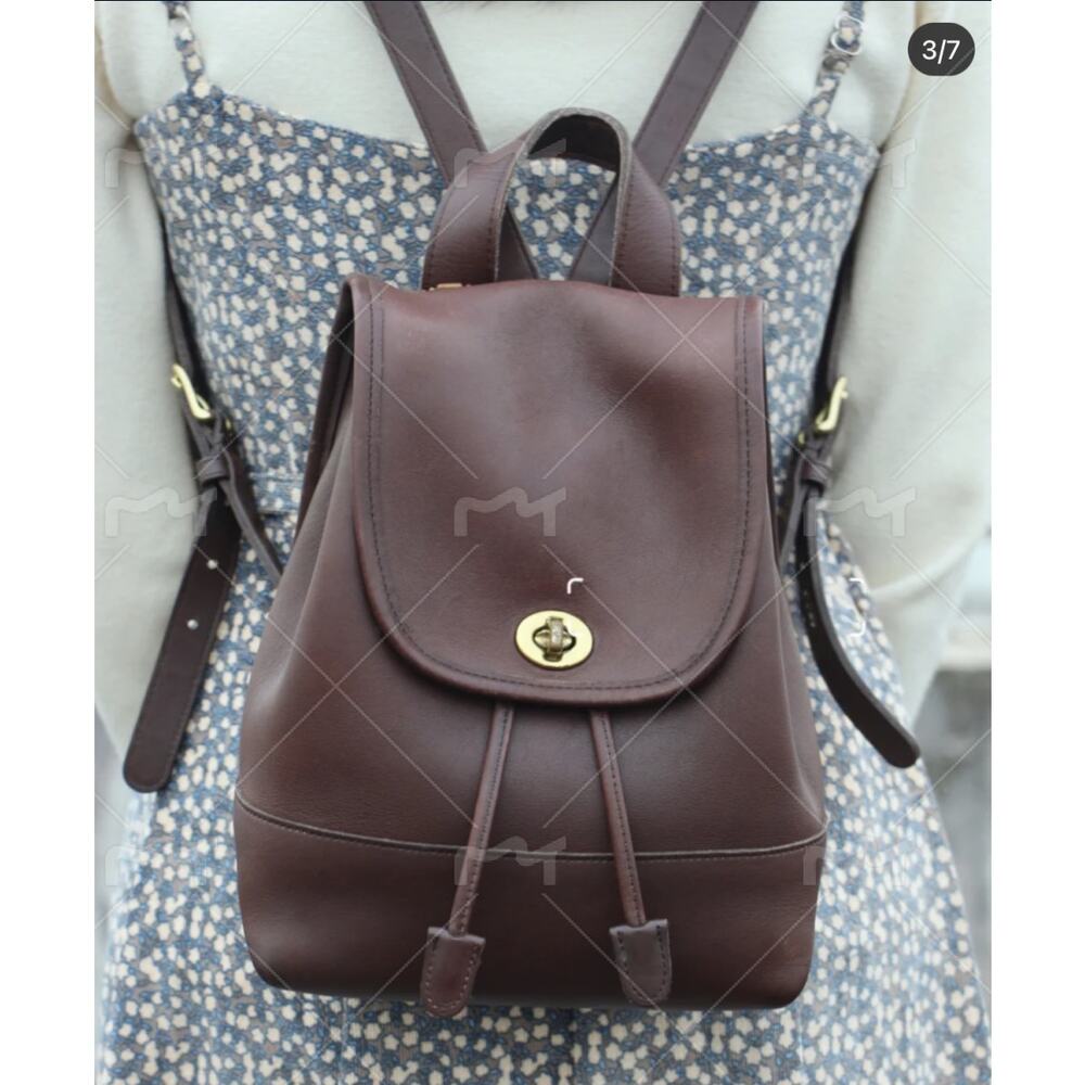 Coach Vintage Brown Leather Daypack Backpack 9960